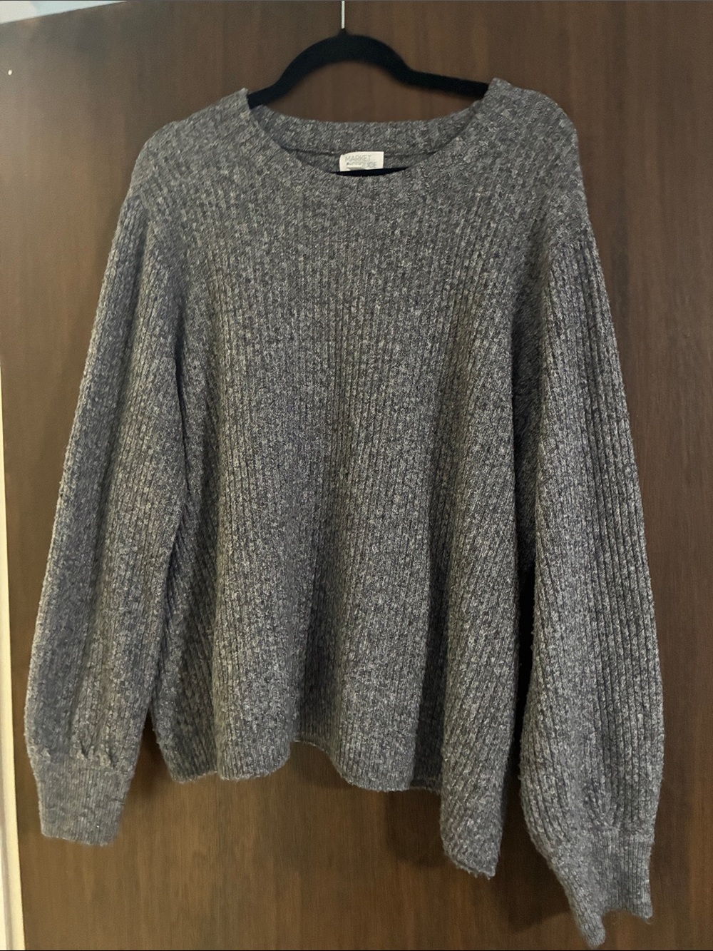 Market and Spruce 2X black/gray knit sweater